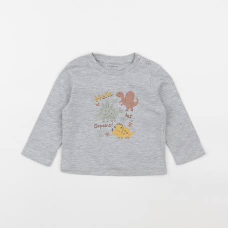 Tee-shirt - 9 mois Gris 1 - vertbaudet enfant 