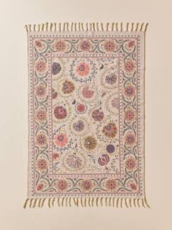 Linge de maison et décoration-Décoration-Tapis en coton brodé flore