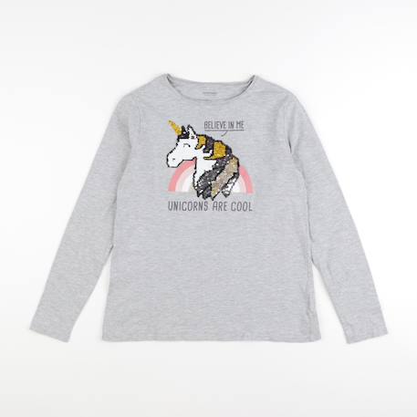 Tee-shirt - 12 ans Gris 1 - vertbaudet enfant 