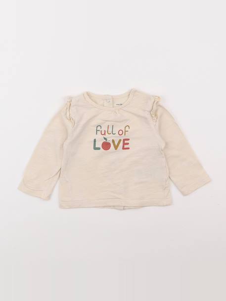 Tee-shirt - 6 mois Beige 1 - vertbaudet enfant 