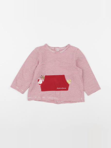 Tee-shirt - 12 mois Blanc, rouge 1 - vertbaudet enfant 