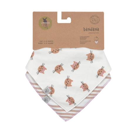 Lot de 2 bavoirs bandanas 0-24 mois tiny team chat Multi-coloured 3 - vertbaudet enfant 