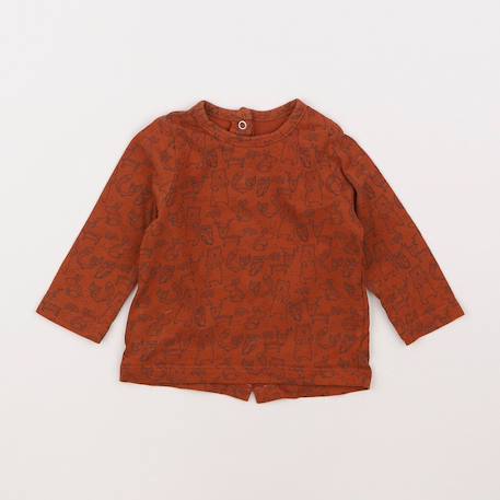 Tee-shirt - 3 mois Marron 1 - vertbaudet enfant 