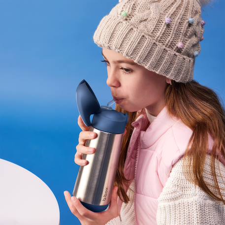 Gourde isotherme en inox avec paille Bleu+Rose+Vert 2 - vertbaudet enfant 