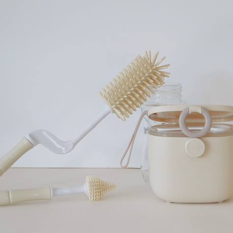 Goupillon biberon avec rince-tétine bébé Beige - Dune+Vert - Jade 2 - vertbaudet enfant 