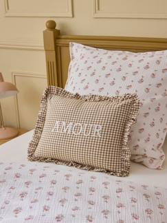Linge de maison et décoration-Coussin "amour" imprimé vichy