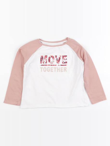 Tee-shirt - 4 ans Blanc, rose 1 - vertbaudet enfant 