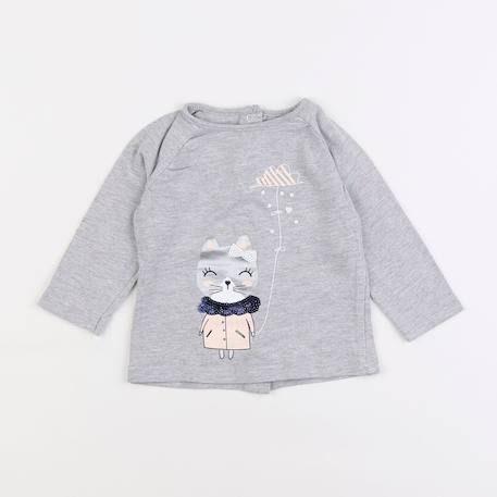 Tee-shirt - 6 mois Gris 1 - vertbaudet enfant 