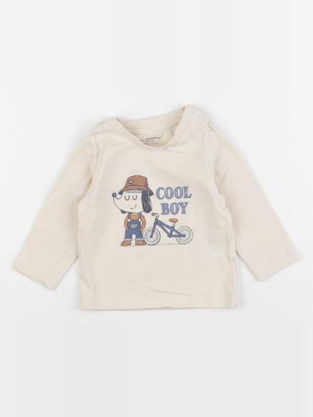 Tee-shirt - 6 mois Beige 1 - vertbaudet enfant 