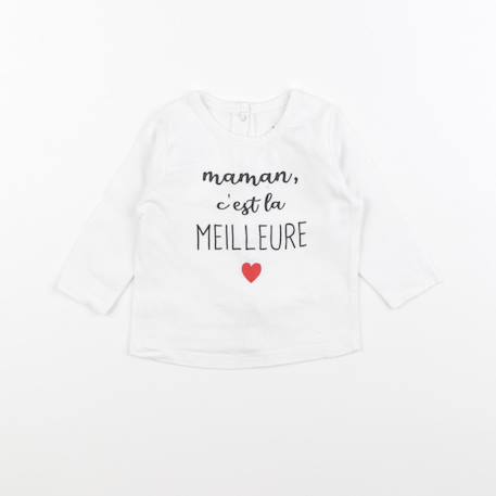 Tee-shirt - 3 mois Blanc 1 - vertbaudet enfant 