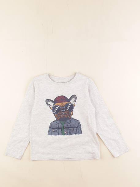 Tee-shirt - 8 ans Gris 1 - vertbaudet enfant 