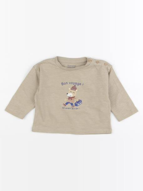 Tee-shirt - 6 mois Marron 1 - vertbaudet enfant 