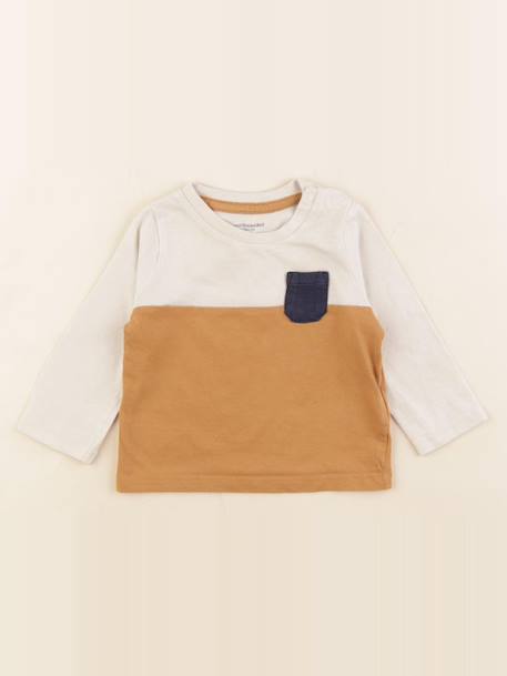 Tee-shirt - 6 mois Beige, jaune 1 - vertbaudet enfant 