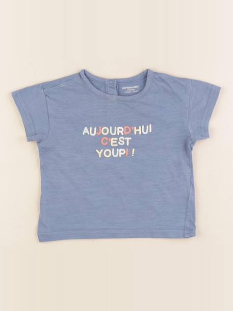 Tee-shirt - 12 mois Bleu 1 - vertbaudet enfant 