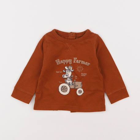 Tee-shirt - 3 mois Marron 1 - vertbaudet enfant 