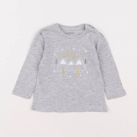 Tee-shirt - 6 mois Gris 1 - vertbaudet enfant 