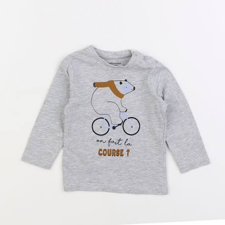 Tee-shirt - 9 mois Gris 1 - vertbaudet enfant 