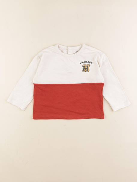 Tee-shirt - 18 mois Beige, rouge 1 - vertbaudet enfant 