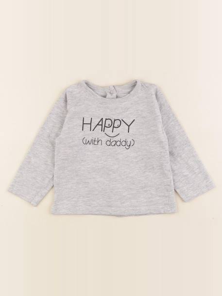 Tee-shirt - 9 mois Gris 1 - vertbaudet enfant 