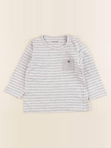 Tee-shirt - 12 mois Beige, gris 1 - vertbaudet enfant 