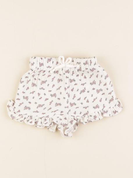 Short - 3 mois Blanc, rose 1 - vertbaudet enfant 