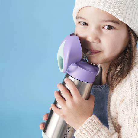 Gourde isotherme en inox avec paille Bleu+Rose+Vert 14 - vertbaudet enfant 