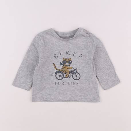 Tee-shirt - 3 mois Gris 1 - vertbaudet enfant 