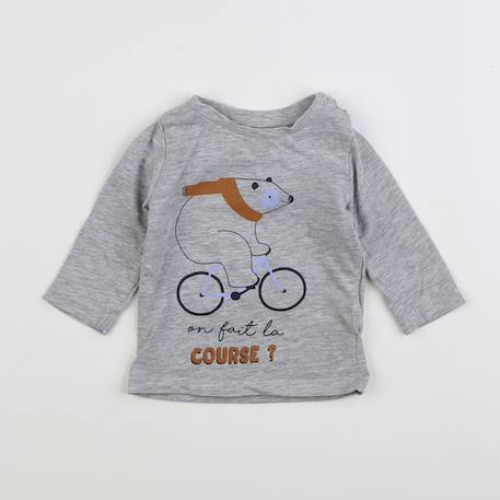 Tee-shirt - 3 mois Gris 1 - vertbaudet enfant 