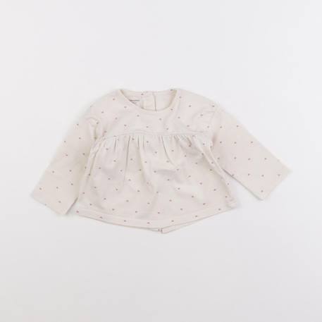 Tee-shirt - 3 mois Beige, rose 1 - vertbaudet enfant 