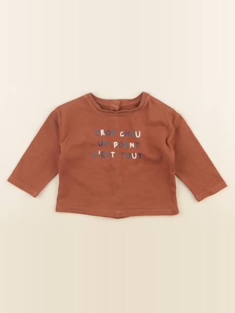 Tee-shirt - 9 mois Marron 1 - vertbaudet enfant 