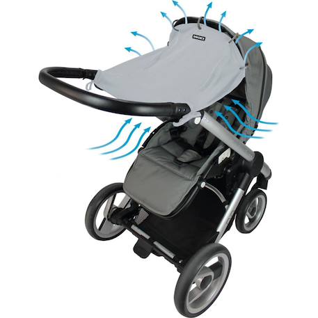 Pare-soleil universel poussette et siège auto uv upf50+ Écru+Gris 12 - vertbaudet enfant 