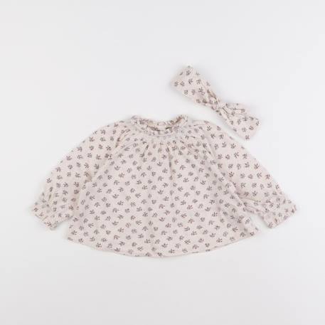 Tee-shirt - 6 mois Beige, rose 1 - vertbaudet enfant 