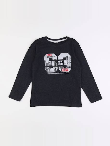 Tee-shirt - 8 ans Gris 1 - vertbaudet enfant 