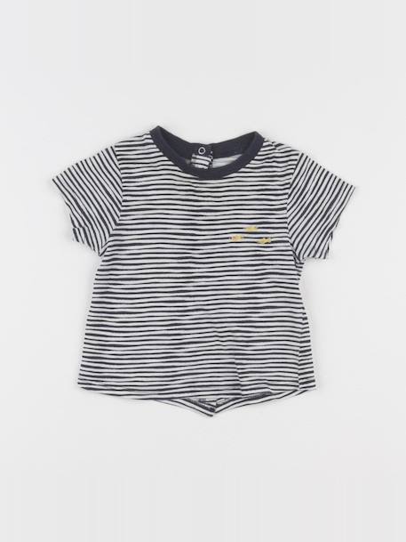 Tee-shirt - 6 mois Blanc, bleu 1 - vertbaudet enfant 