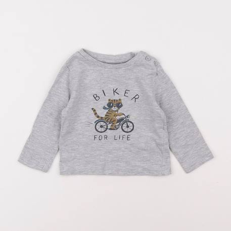 Tee-shirt - 9 mois Gris 1 - vertbaudet enfant 