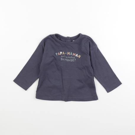 Tee-shirt - 9 mois Gris 1 - vertbaudet enfant 