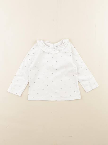 Tee-shirt - 12 mois Blanc, or 1 - vertbaudet enfant 