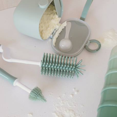 Goupillon biberon avec rince-tétine bébé Beige - Dune+Vert - Jade 6 - vertbaudet enfant 