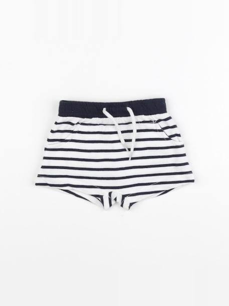 Short - 6 mois Blanc, bleu 1 - vertbaudet enfant 