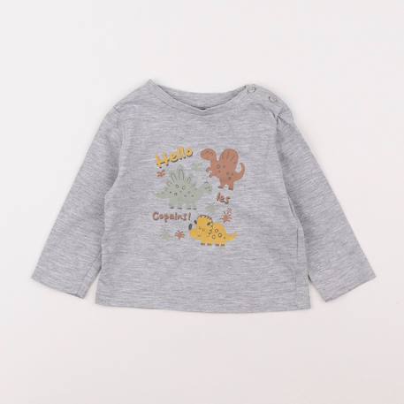 Tee-shirt - 6 mois Gris 1 - vertbaudet enfant 