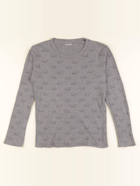 Tee-shirt - 12 ans Gris 1 - vertbaudet enfant 