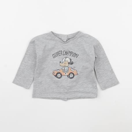 Tee-shirt - 9 mois Gris 1 - vertbaudet enfant 