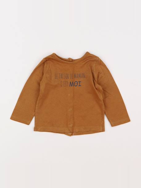 Tee-shirt - 6 mois Marron 1 - vertbaudet enfant 