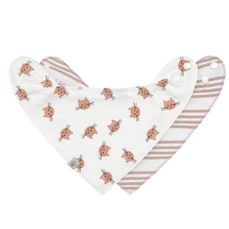 Lot de 2 bavoirs bandanas 0-24 mois tiny team chat Multi-coloured 1 - vertbaudet enfant 