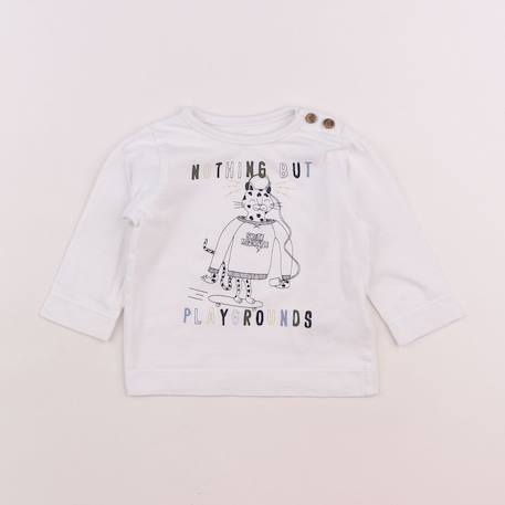 Tee-shirt - 6 mois Blanc 1 - vertbaudet enfant 