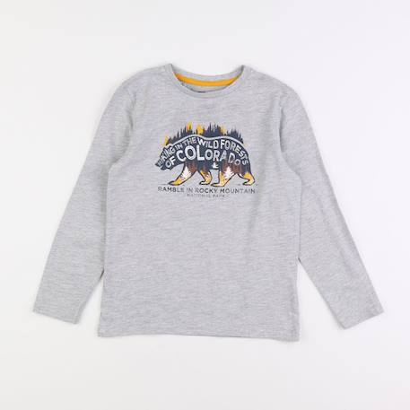 Tee-shirt - 8 ans Gris 1 - vertbaudet enfant 