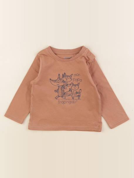 Tee-shirt - 12 mois Marron 1 - vertbaudet enfant 