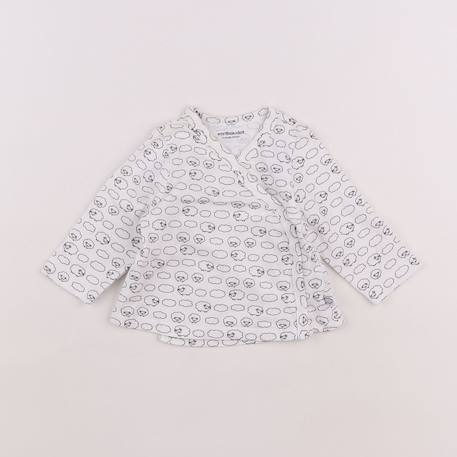 Tee-shirt - 3 mois Blanc, noir 1 - vertbaudet enfant 