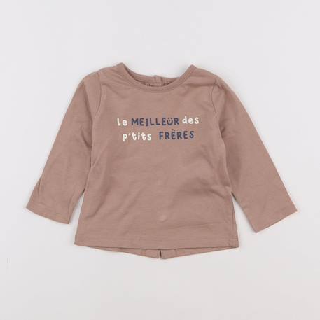 Tee-shirt - 6 mois Marron 1 - vertbaudet enfant 