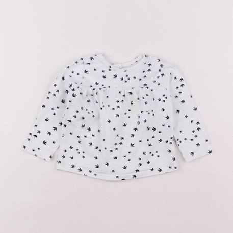 Tee-shirt - 6 mois Blanc, bleu 1 - vertbaudet enfant 